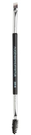 Augenmanufaktur Duo Pinceau à sourcils – Le Duo Brush en forme de pinceau à eyebrow coudé et brosse Spoolie avec mini brosse à cils pour teinter Convient pour une utilisation avec gel et crème (grand)