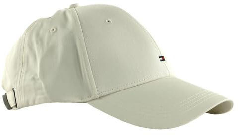 Tommy Hilfiger Men's TH Flag Cotton 6 Panel Cap AM0AM11478 Cap, Beige (Calico), OS