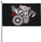 Drapeau de guerrier Viking Odins 90 x 60 cm avec 2 œillets métalliques, pour intérieur et extérieur
