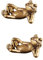 Amosfun 2 STK Frosch-Ornamente goldene Büroeinrichtung Vintage Wohnkultur Schildkrötenstatue Chinoiserie- einzigartige Blumentopf Dekoration Skulptur Desktop- Messing