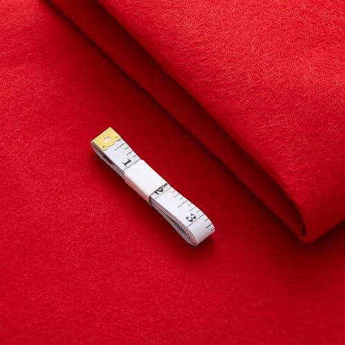 Blulu Large Felt Sheets Fabric Material by The Metre 39.4 x 39.4 Inch/ 100 x 100 cm Square Pre Cut with Soft Ruler for Easter Halloween Christmas Craft DIY Decoration Art Sewing Patchwork(Red)