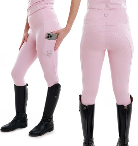 CT Equine Collection Horse Riding Leggings Full Seat (UK, Alpha, XS, Regular, Regular, Pastel Pink)
