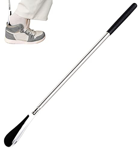 Calzador de manga larga - Bastón telescópico de acero largo Zapatillo | Portátil para hombre y calzador para botas y zapatos
