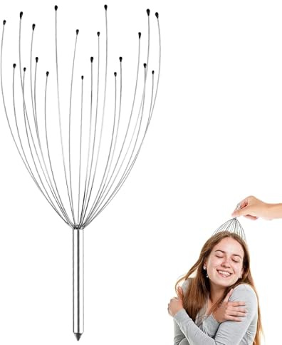 Masaje de cabeza Premium, Araña de Masaje Cabeza con 20 Dedos, Masaje Relajacion, para Aliviar el Estrés y Sentirse Relajado