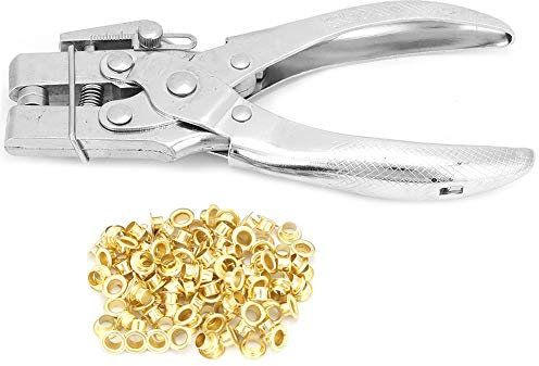 Pinze da punzonatura manuale, doppio multifunzione utilizzando strumento manuale per punzonatura in metallo in metallo in metallo con pulsanti da 100 pezzi per le cinture tessuti