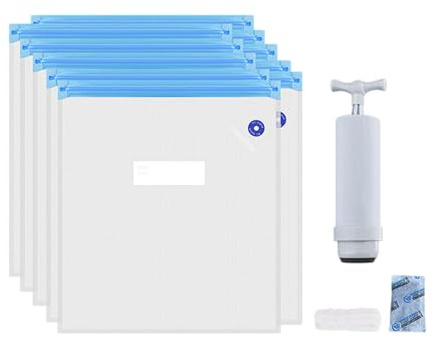 Vakuumpåsar för filament – stängbara, återförslutningsbara förvaringspåsar, lufttät och fuktsäker skyddsorganisatör | Vakuumpåse-set med manuell pump för material