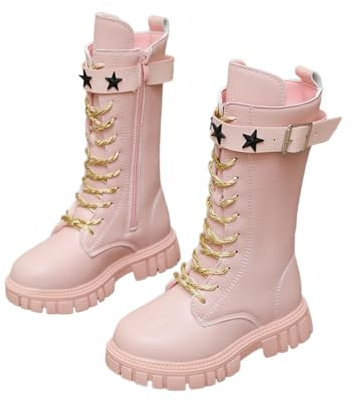 Generisch Bottines tendance en forme d'étoile de style coréen avec boucle de ceinture, lacets dorés pour fête, quotidien, école
