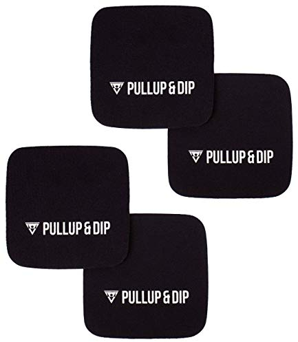 PULLUP & DIP Griffpads Griffpolster [4er Set] für Klimmzüge, Fitness, Bodybuilding & Krafttraining, 2 Paar Neopren Grip Pads, Trainings Pads als Alternative zu Trainingshandschuhen für maximalen Griff