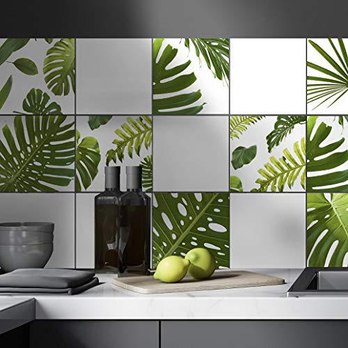 32 Stück Fliesenaufkleber – Dekorative Fliesen selbstklebend für Bad und Küche – Design Decals (T1018-S0ST)