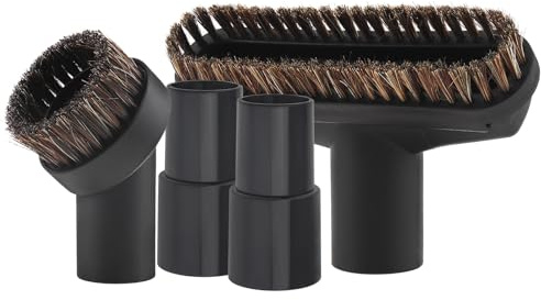 TQEONKL 4 st 1-0,6 cm vakuumtillbehör och borstar, 5,9 tums golvborste | och 1-0,4 tum butik runda dammborstar för standardslang, 2 st 1-1/4 till 1-3/8 tums adapter, shop vac tillbehör