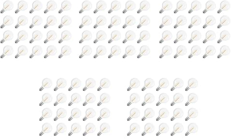 Pyatofly 100 Stück G40 LED Ersatzlampen E12 Sockel eine Schraube bruchsichere LED Globe Glühbirnen für Leuchten Lichterkette Solar Warm