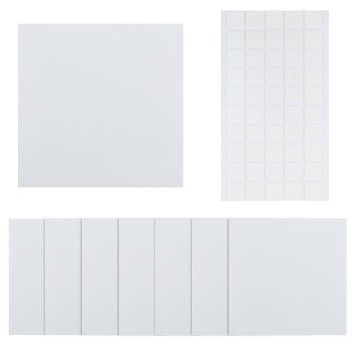 SUPERFINDINGS 8 Piastra di Plastica Piatta Cieca Copertura per Foro Nel Muro Da 18cm con 60 Pezzi di Nastro Biadesivo Piastra di Copertura Antipolvere Piastra Quadrata Smerigliata Cieca