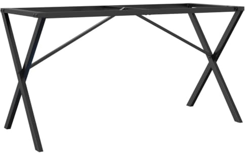 VidaXL Patas de Mesa de Comedor Estructura X Acero 140x60x73 cm, Mesa Auxiliar de Metal