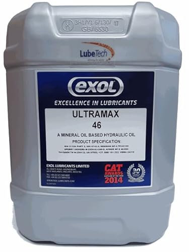Ultramax Premium Hydraulic Oil 46, 20 Ltr, Mineral Oil, Anti-Wear, Industrial Hydraulic Systems, Agricultural Equipment, Mobile Units, 20 kg