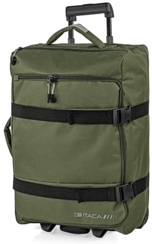 ITACA - Maleta Cabina 55X40X20 Ligera y Resistente, Ideal como Maletas de Cabina, de Viaje o Mala viagem, diseño Compacto y Funcional, Kaki