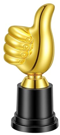 HekouJiub Daumen Hoch Trophäe Golden Finger Pokal Hand Trophäe Pokal Auszeichnung Finger Geste Schreibtisch Statuen Skulptur Für Preisverleihung Party Sport Gewinner