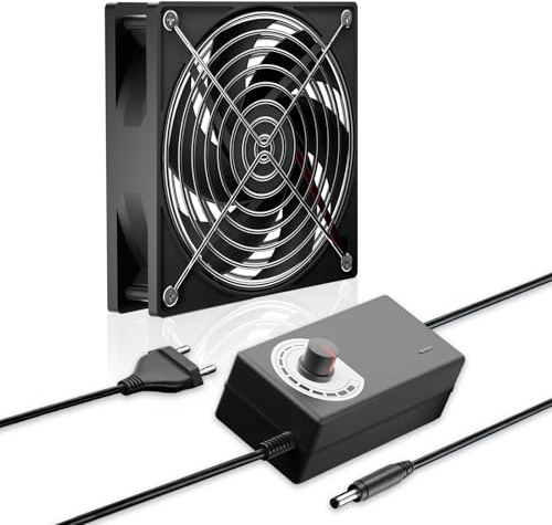 120mm 12V Ventilador para PC - Velocidad de Viento Ajustable, Ventilador de Pc, ventilador AC 220V - 240V, 2700RPM, ventiladors de PC Portátil para Router,Laptop, TV Box, Ventiladors Dual