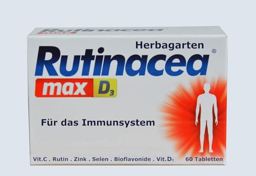 Vitamin C hochdosiert,120mg, D3, Rutin, Zink, Selen, 60 Tabl., Erkältung, Halsschmerzen, Immunsystem stärken, erwachsene, Rutinacea, Abwehrkräfte, rutinoscorbin