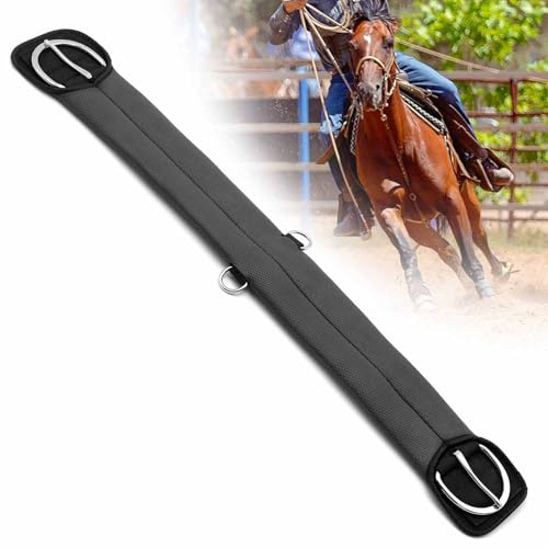Jeffers Equine Western PVC Straight Cinch – Black Horse Girth for Saddles, Roping, Barrel Racing, Trail Riding – 1/4 Thick, 4 Layer Nylon Reinforced, Stainless Steel Hardware – 30 Girth Strap