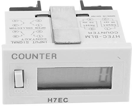 Compteur électrique numérique avec écran LCD à 6 chiffres 0-999999 Plage de comptage Batterie lithium-ion intégrée Compteur numérique Taille de panneau 48 * 24 mm, 3 V, H7EC-BLM