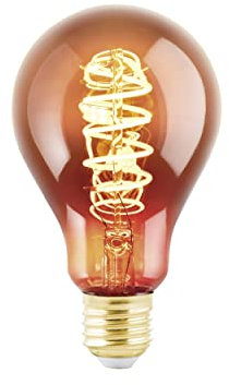 Eglo 11881 Ampoule Led E27 à Intensité Variable en Cuivre avec Spirale 4 W (Équivalent à 15 W) 50 Lm E27 Led Blanc Chaud 2000 K A75 Ø 7,5 cm