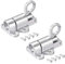 sourcing map Door Spring Bolt Aluminum Alloy Security Automatic Window Gate Latch Bounce Lock Silver Tone 2pcs