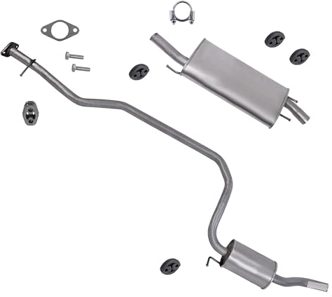 ATEC Germany Set di silenziatori di scarico 1x Silenziatore centrale, 1x Silenziatore posteriore, con materiale di montaggio Compatibile con FORD FIESTA Mk4 (JA_, JB_), MAZDA 121 III (JASM, JBSM)