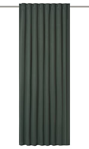 lbersdrucke Gardine mit verdeckten Schlaufen Midnight 13 grün verdunkelnd wärmeisolierend energiesparend 255x140 cm 202156 Verdunklungsvorhang für Wohnzimmer Schlafzimmer Küche Flur Kinderzimmer