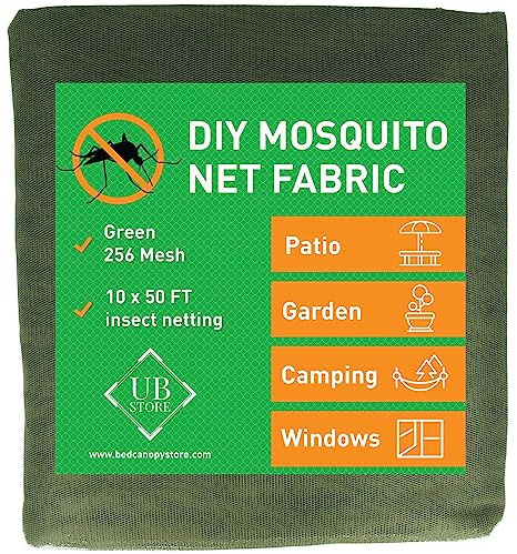 Zanzariera verde 3x15 metri netti | Rete anti-insetti per soffitti da giardino, terrazze, esterni e finestre | Rete di protezione dagli insetti, a maglia fine | Rete per reti da giardino