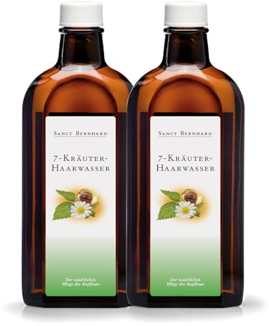 Sanct Bernhard 7-Kräuter Haarwasser mit Salbei, Arnika, Birke, Klettenwurzel & Kamille | 2 x 250 ml