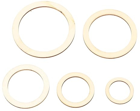 Anneaux plats en bois de 250 pièces, pièces rondes en bois non finies de plusieurs tailles pour bijoux à bricoler soi-même, arts et artisanat, décoration de la maison