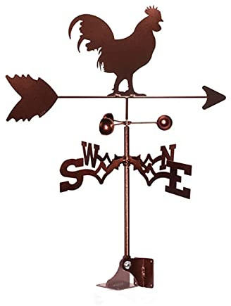 Bousige Banderuola in Metallo, Segnavento da Giardino Animato, Segnavento Aereo,Weathervane Rame d'Epoca Ornamento per La Decorazione del Giardino E della Fattoria-Gallo Segnavento,(1,1)