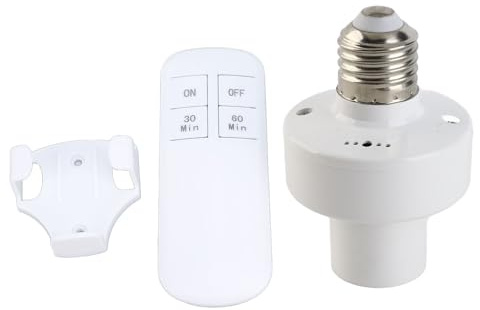 Società Lampadina a Telecomando E26 E27 | Porta della Lampada con Timer da 60 Minuti per e Illuminazione per Ufficio