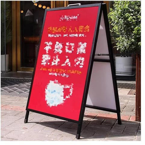 Affischställ utomhus, dubbelsidig display Vikbar A-ram trottoar Kt Board Displayisplay Vikbar A-ram trottoar Kt Board Display Rack, golvstående järn reklamhållare för restaurang konferensrum