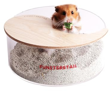 FunstersTail Hamster Sand Bath Container for Small Pets (Round)