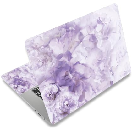 12.1 13 13.3 14 15.4 15.6 Inches Laptop Skin Sticker Decal Universal Vinyl Netbook Sticker Reusable Notebook PC Art Decal Protector Cover, Waterproof & Scratch-Resistant (Purple Flowers)