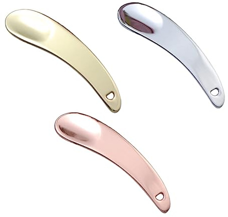 VALICLUD 3 Cucharas Cosméticas De Aleación De Zinc Pequeñas y Curvadas Para Crema Facial y Crema De Ojos, Para Uso Personal y Viaje, Colores Dorado, Plata y Rosa Dorado