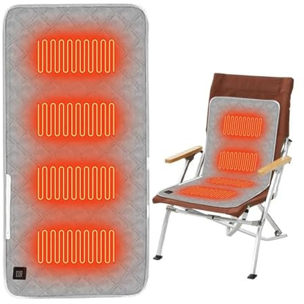 Cojín Calefactable For Silla, Recargable Por USB Funda De Asiento De Gran Superficie Calefactada, Almohadilla Térmica Terapéutica For Silla, Sofá, Sillón, Camping Y Viajes(Grey)