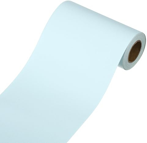 sourcing map Borde de papel pintado, bordes de papel tapiz para despegar y pegar, 3.9 x 196 pulgadas, cinta autoadhesiva para marco de espejo, para decoración de cocinas, dormitorios, baños, azul