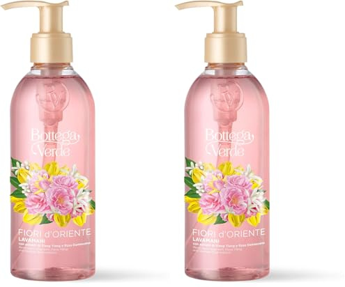 Bottega Verde - Fiori d'Oriente - Lavamani con estratti di Ylang Ylang e Rosa damascena (250 ml) (Confezione da 2)