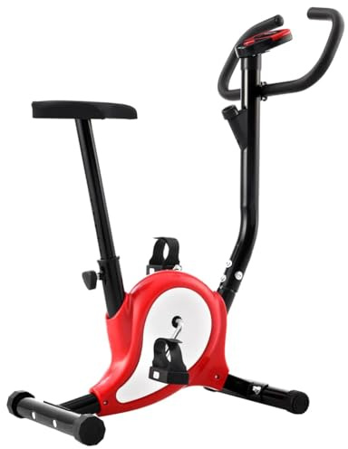 Teenpull motionscykel ergometer med remdrift och LCD-display, justerbar sadel, halkfria pedaler, robust fitnesscykel för uthållighetsträning hemma, skonsam mot leden, kaloriförbrukning