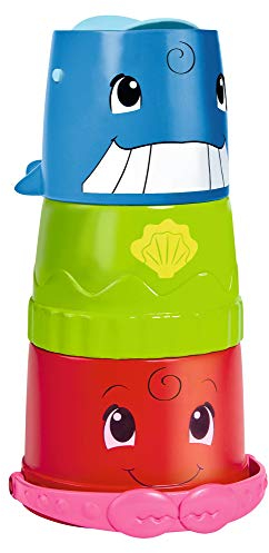 Simba 104010183 - ABC Eimerchen mit Stapelbecher, Eimer und Bunte Becher mit Wasserlauf und Wasserrad, 3 Teile, 23cm, ab 12 Monate