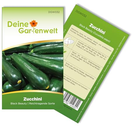 Zucchini Black Beauty Samen - Cucurbita pepo - Zucchinisamen - Gemüsesamen - Saatgut für 8 Pflanzen