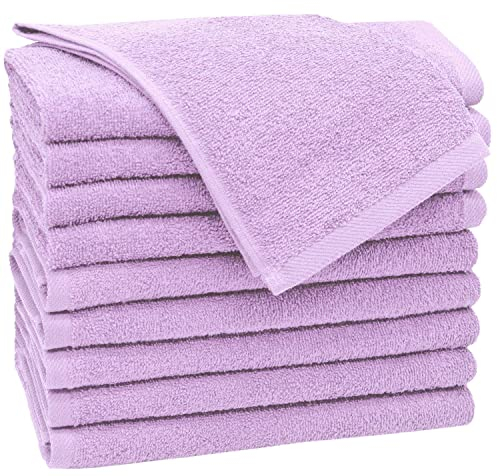 ZOLLNER 10er Set Gästehandtücher - weiche und saugstarke Handtücher - waschbar bis 95°C - Baumwolle - 30x50 cm in Flieder