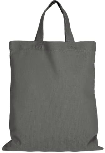 TEXXILLA 10 Stück Apothekertasche - OEKO-TEX 100 zertifiziert | mit zwei kurzen Henkeln | 22x26cm | Jutebeutel | Einkaufstasche | unbedruckt, Farbe:stahlgrau, Größe:10 Stück