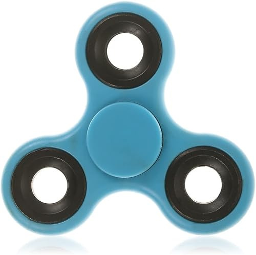 Toyland® Fidget Hand Spinner - Soulagement du Stress et de l'anxiété - Couleurs Assorties (Anneaux Bleu Clair et Noir)
