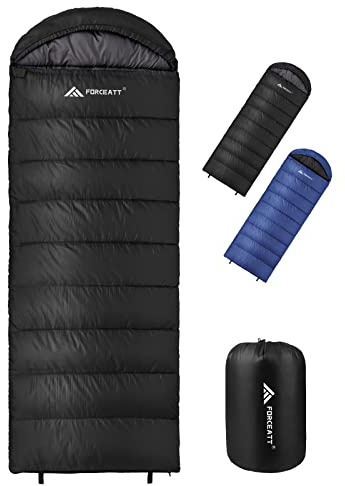 Forceatt Sacco a Pelo 0~20°C 4 Stagioni (210x80CM/1.8KG) - Sacco a Pelo Invernale Impermeabile e Antistrappo, Ideale per Campeggio ed Escursioni