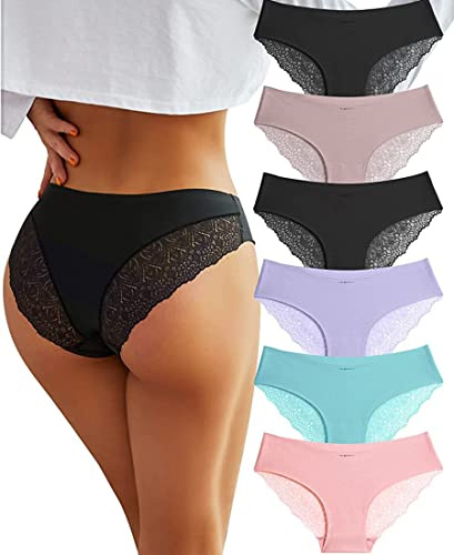 BeReady Culotte sans Couture Femme Invisible Culotte Femme Slip Invisible sous Vetements Feminins Sexy Dentelle Confort Culottes et Slips Lot de 6