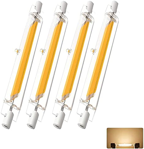 R7S LED 118mm 20W Dimmbar Lampen, R7S LED 20W 118mm Glühbirne COB Ersatz zu 80W 200W Halogenlampe, Warmweiß 2700K, 2000LM, Doppelsokel Linear Tube 360° Abstrahlwinkel, Kein Flackern, 4 Stück