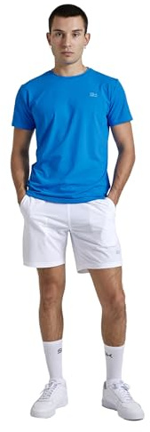 Sportkind T-shirt à col rond, respirant, protection UV UPF 50+, manches courtes pour homme et garçon, Cyan, XXL